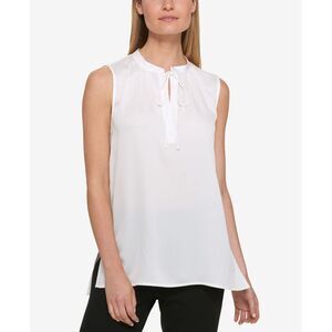 DKNY Tie Front Keyhole Top